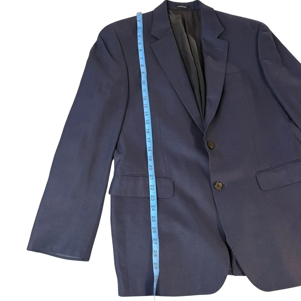 Ralph Lauren Dillard's Mens Navy Blue Bamboo‎ Blazer Jacket 40R